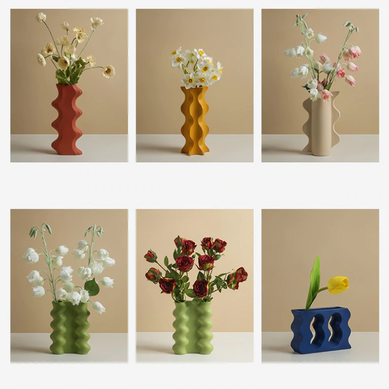 Nordic Geometric Art Vases for Living Room Home Decoratiob Accessories