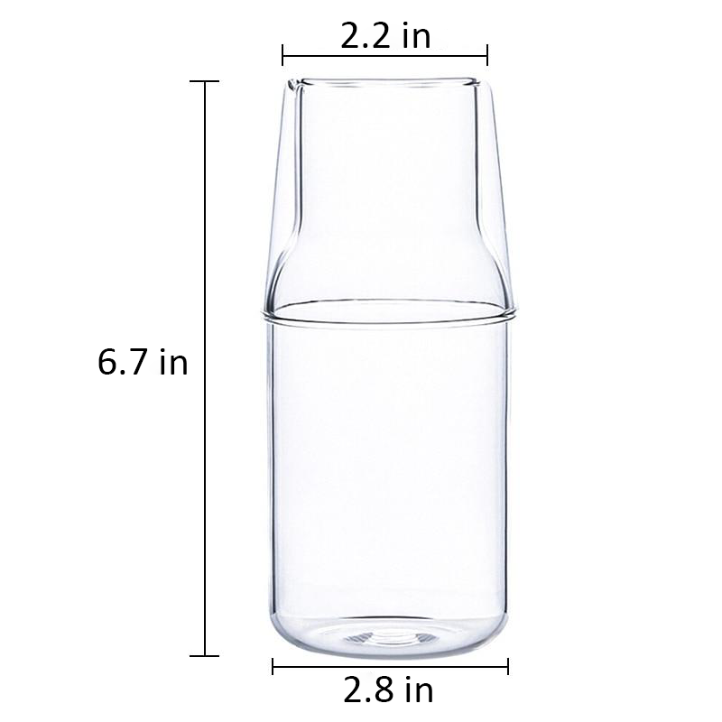 Round Large Transparent Glass Water Set Measurements