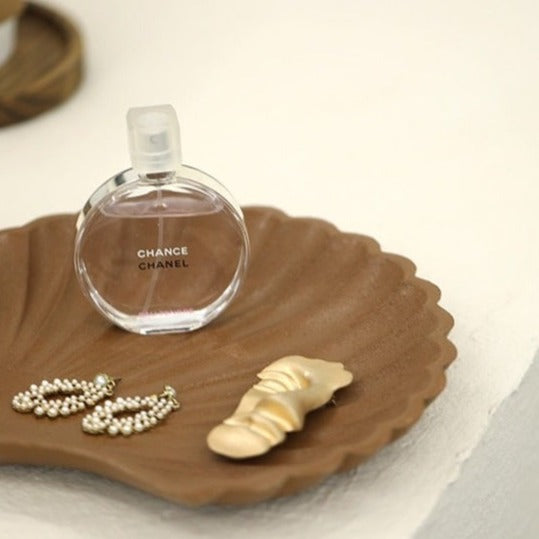Seashell Shaped Brown Jewelry Tray