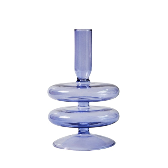Lilac Glass Candle Holders