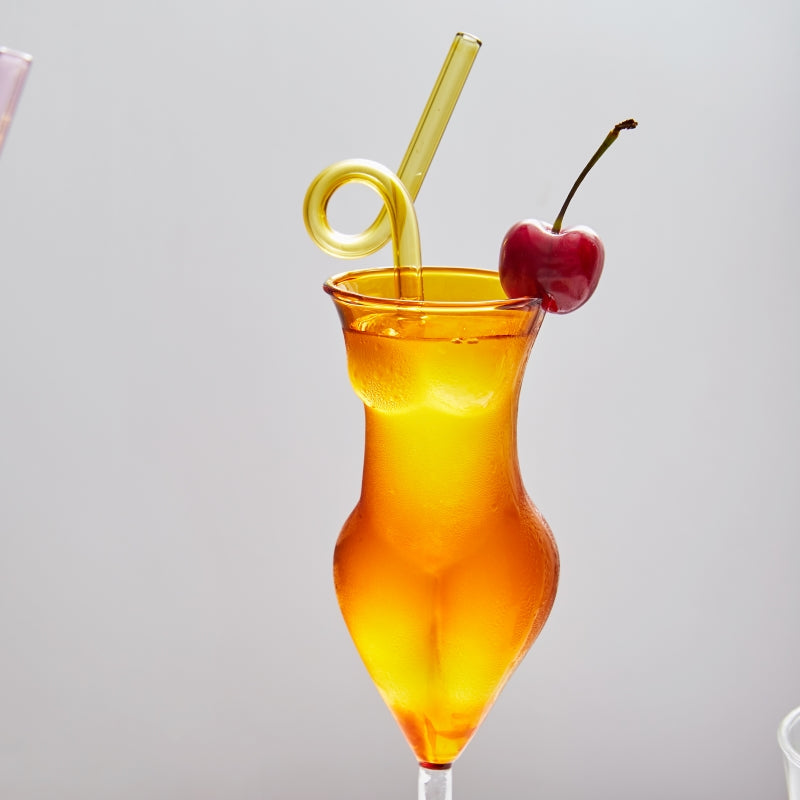 Slim Body Shape Colorful  Cocktail Glass
