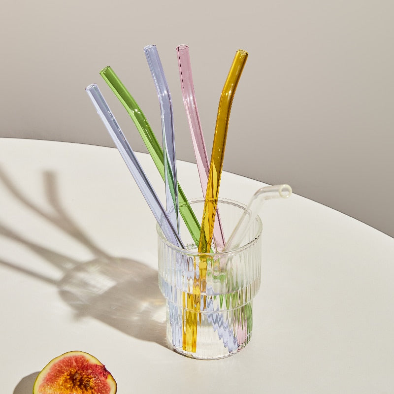 Colourful Glass Straws with a Twist – Luna Curates