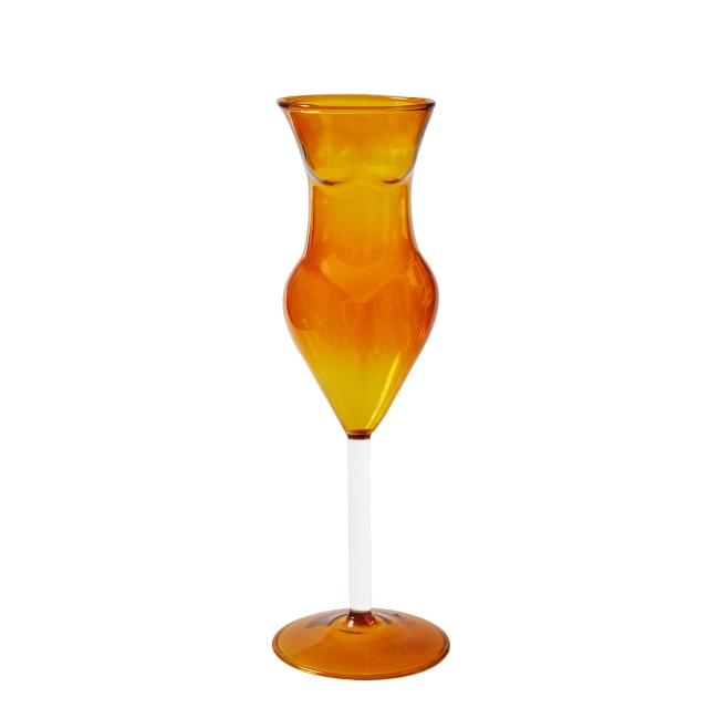 Amber Tall Twisted Cocktail Glass Goblet