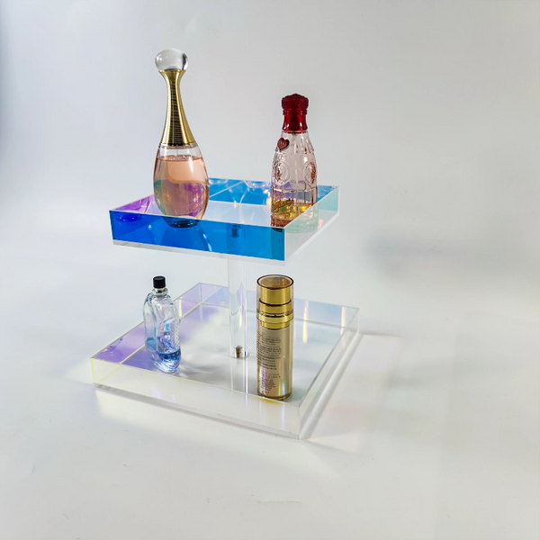 Rainbow Makeup Cosmetic Storage Holder Organizer Tray for Countertop Bathroom