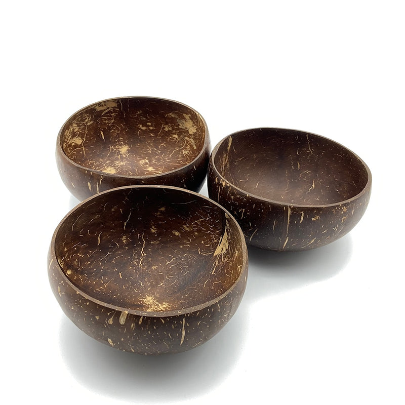 Round Brown Coconut Bowls