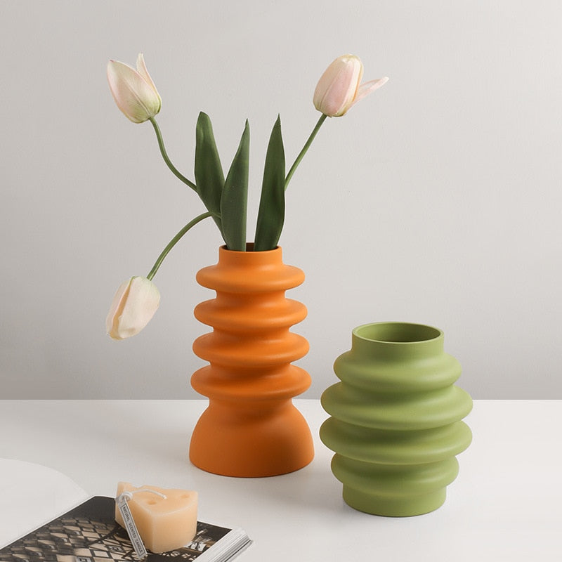 Decorative Accents Creative Donut Vase Ceramic Home Decoration for Flower Arrangement