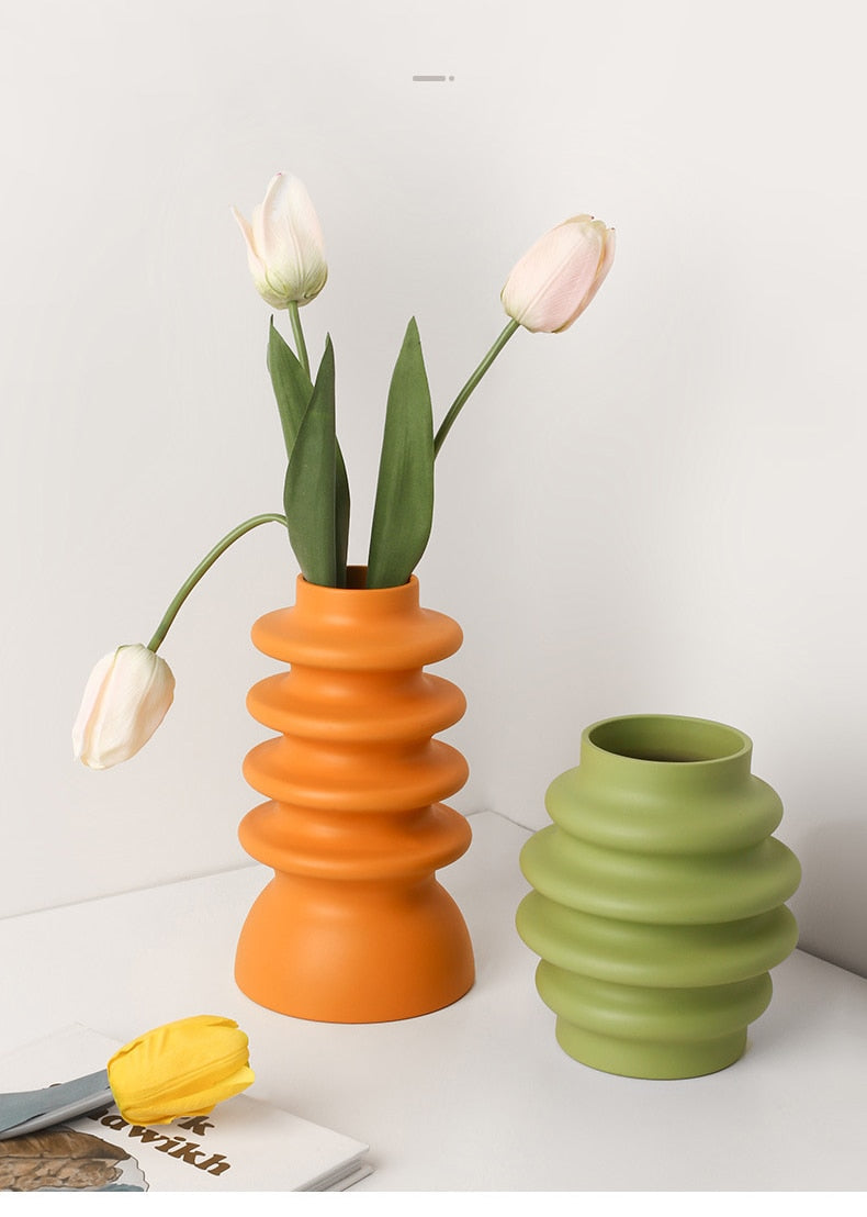 Decorative Accents Creative Donut Vase Ceramic Home Decoration for Flower Arrangement
