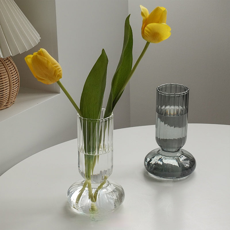 Minimalist European Glass Geometric Vase 
