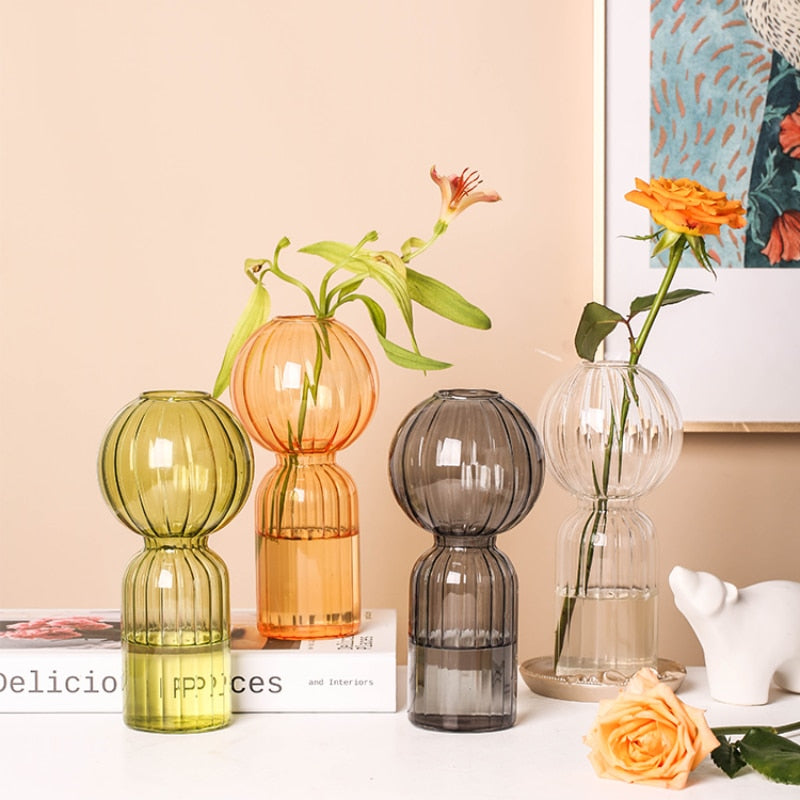 Minimalist European Glass Geometric Vase