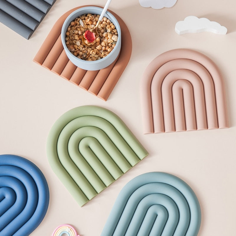 Rainbow Silicone Mat Coasters
