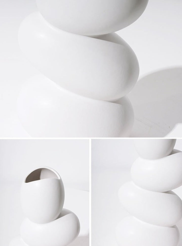 round egg shape mint green ceramic vase