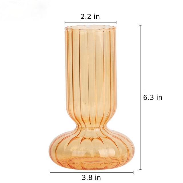 Minimalist European Glass Geometric Vase Orange