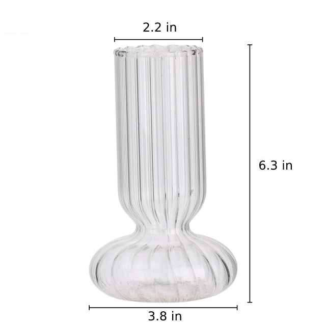 Minimalist European Glass Geometric Vase Clear