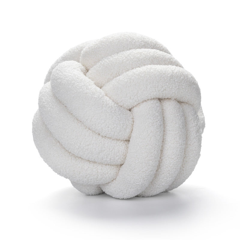 Round White Knot Cushion
