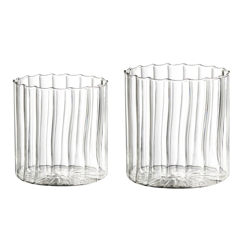 Drinkware Glass Corrugated Glass Striped Heat Cup 