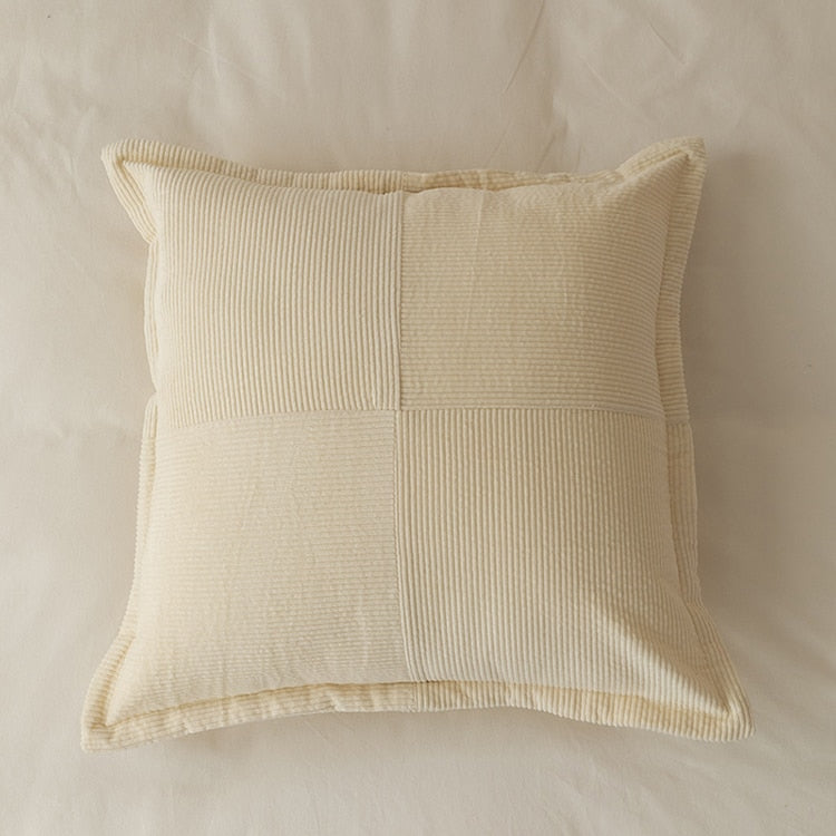 Square Ivory Ribbed Pillowcase 
