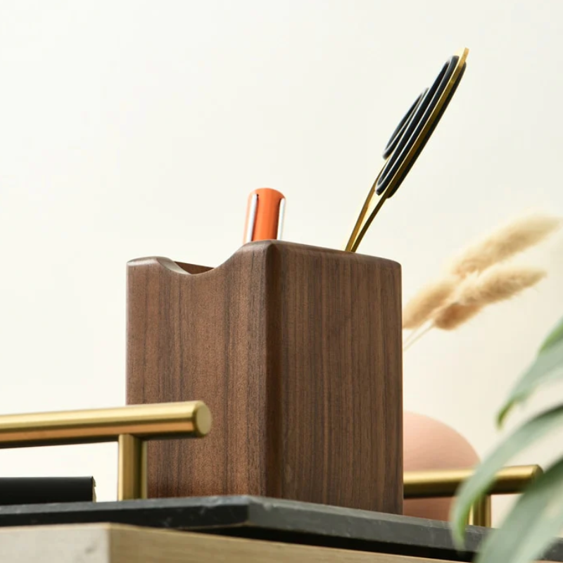 Home Office Desk Wood Pen Accessories Organizer 