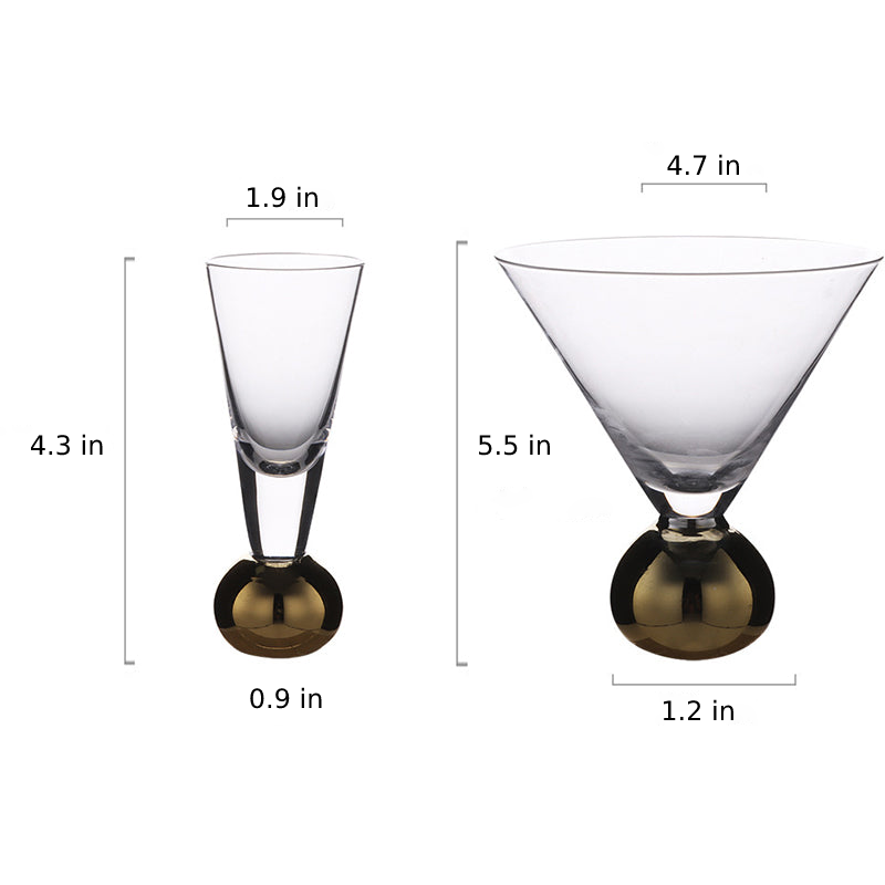 Grand verre à gobelet pour cocktail design de luxe moderne