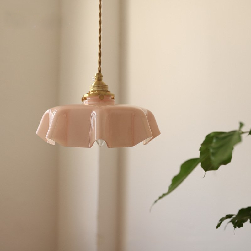 Pendant Lamp Retro Vintage Flower Glass Hanging and ceiling Light 