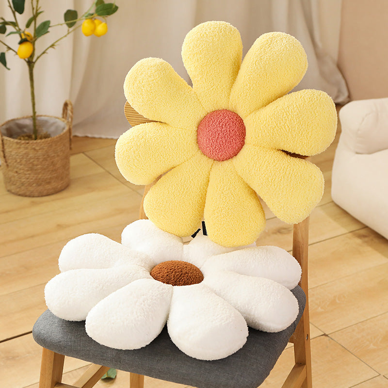 Pastel Flower Daisy Plush Chair Cushion Pillow