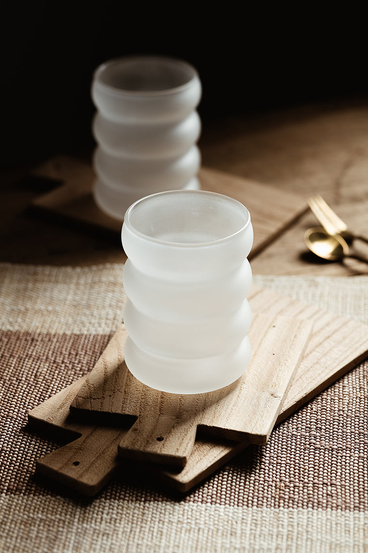 Modern Ripple Glass Frosted Water Transparent Cup 