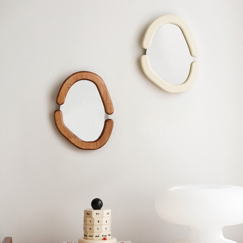 Decorative Wooden and Cream Mirror for Tabletop or Hangging Wall MIrror