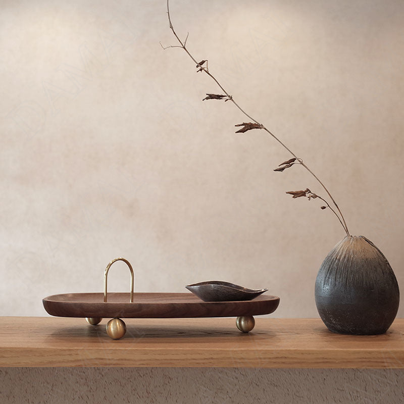 Decorative Wooden Tray with Base for Home Decoration Ornaments