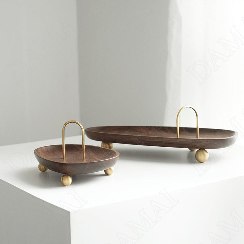 Decorative Wooden Tray with Base for Home Decoration Ornaments