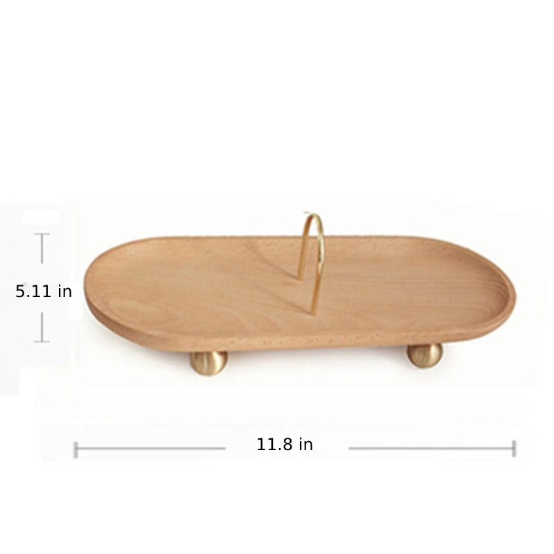 Slide Wooden & Gold Portable Trays