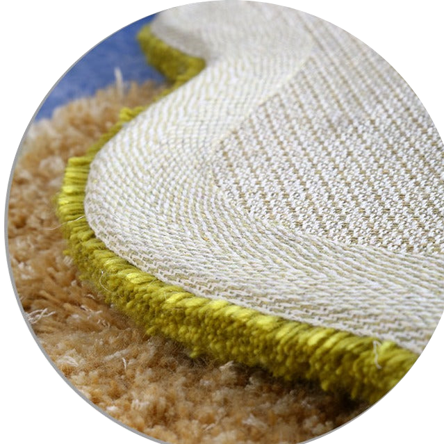3d Handmade Wool rug Artisanal design hand dyed tufted rug forest design