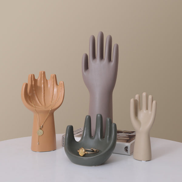 Home Decoration Ceramic Finger Palm Jewelry Display Shelf for Living Room
