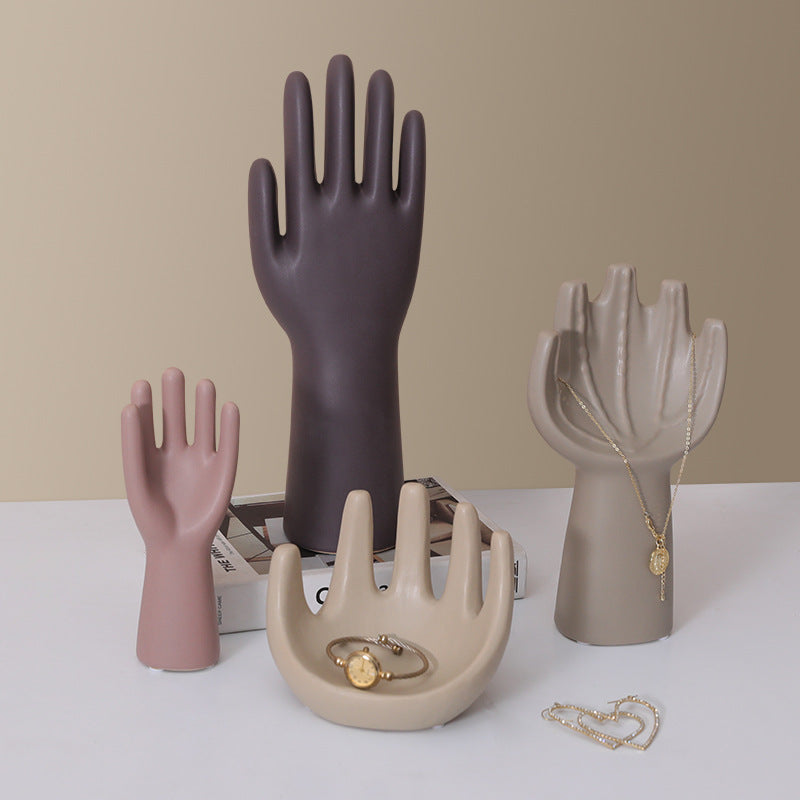 Home Decoration Ceramic Finger Palm Jewelry Display Shelf for Living Room