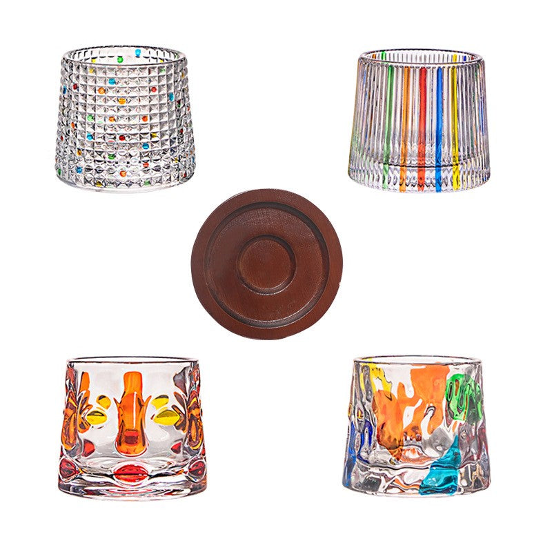 Harlequin Colorful Painted Glass Tumbler