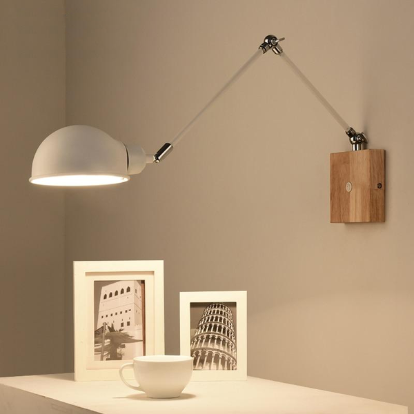 modern office wall lamp metal light in white and wood
