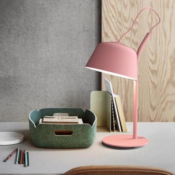 Round Pink Iron Table Lamp