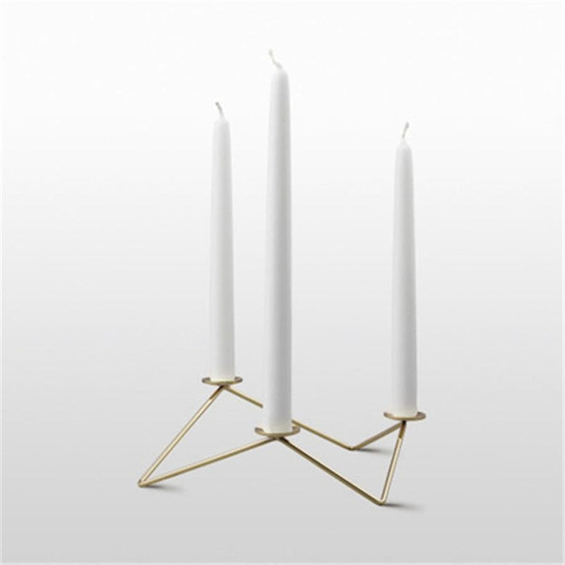 Metal candle holder for three candles