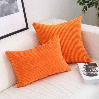 Corduroy Cushion Covers in Bright colors 17x17 24x24 Orange