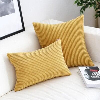 Corduroy Cushion Covers in Bright colors 17x17 24x24 Ochre