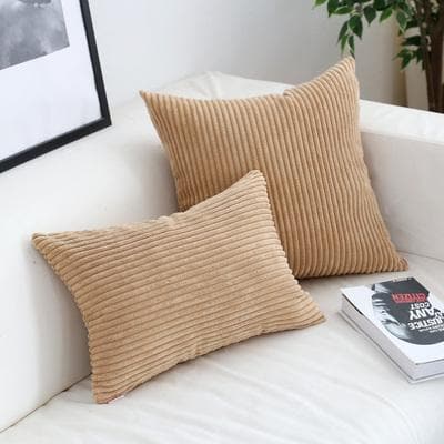 Corduroy Cushion Covers in Bright colors 17x17 24x24 Brown