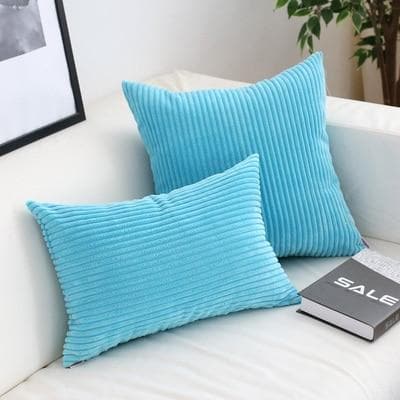 Corduroy Cushion Covers in Bright colors 17x17 24x24 Aqua