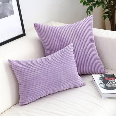 Corduroy Cushion Covers in Bright colors 17x17 24x24 Lilac