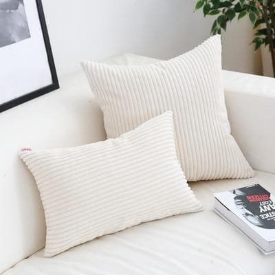 Corduroy Cushion Covers in Bright colors 17x17 24x24 White