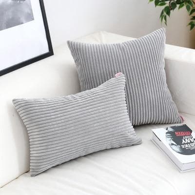 Corduroy Cushion Covers in Bright colors 17x17 24x24 Grey