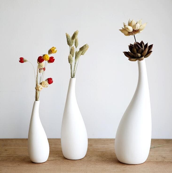 Neutral Ivory Textured Ceramic Vase for Modern Home Decor