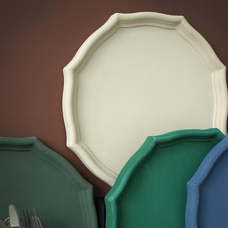 Wooden geometric shapes Matte neutral color serving trays