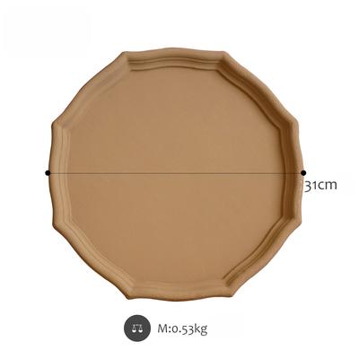 Wooden geometric shapes Matte light brown serving tray