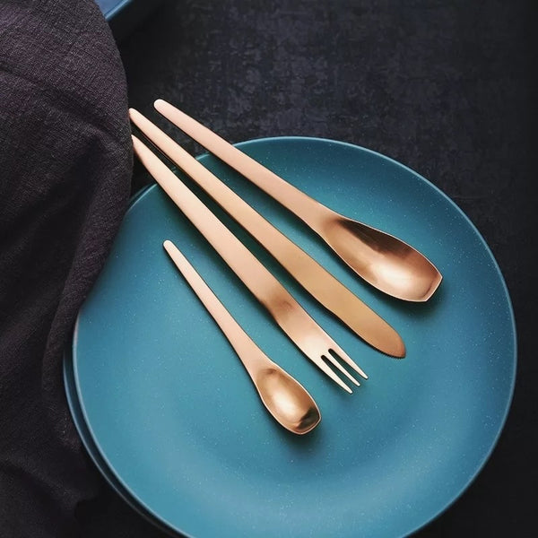 rose gold Modern Japanese Stainless Steel Cutlery Set