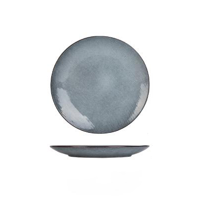Grey silver blue stripe pattern porcelain ceramic plate