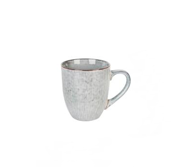 Grey silver blue stripe pattern porcelain ceramic cup