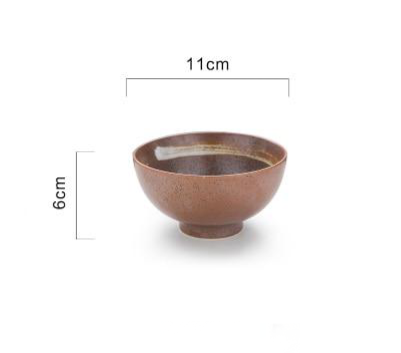 Japanese Ceramic Porcelain Bowls and Plates for Modern Kitchen Brown